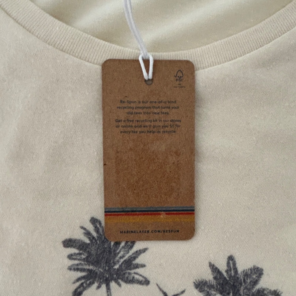 Marine Layer Women's Medium Yellow Puerto Escondido Graphic Crop T-Shirt NWT - Picture 12 of 14